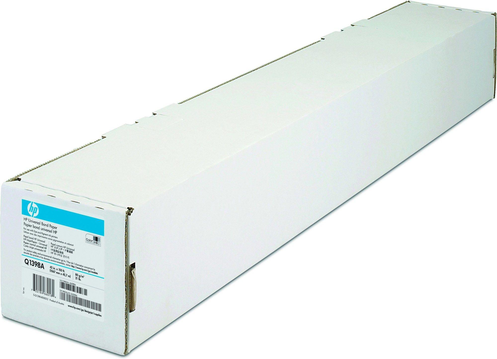 Papel de Impressão HP Bond Universal Q1398A (Rolo 42" - 80 g/m² - 1067 mm x 45,7 m - Branco)