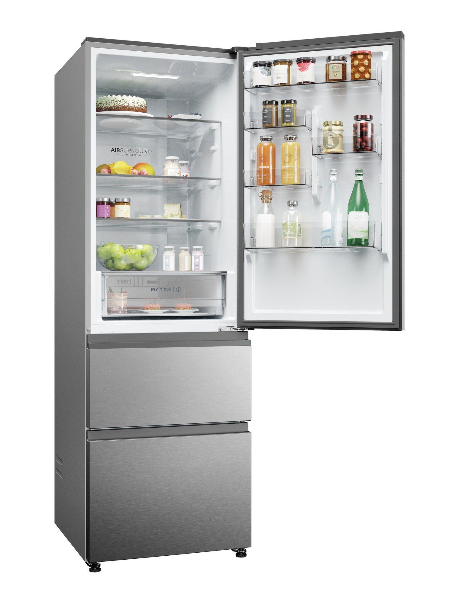 Frigorífico Combinado Independente HAIER HTW3618ENMG (360 l - hOn - 185x59,5x66,7 cm - Inox) — miniatura 4