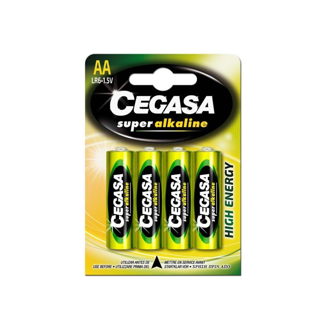 Pack de 4 Pilhas Alcalinas CEGASA LR6 AA (Preto)