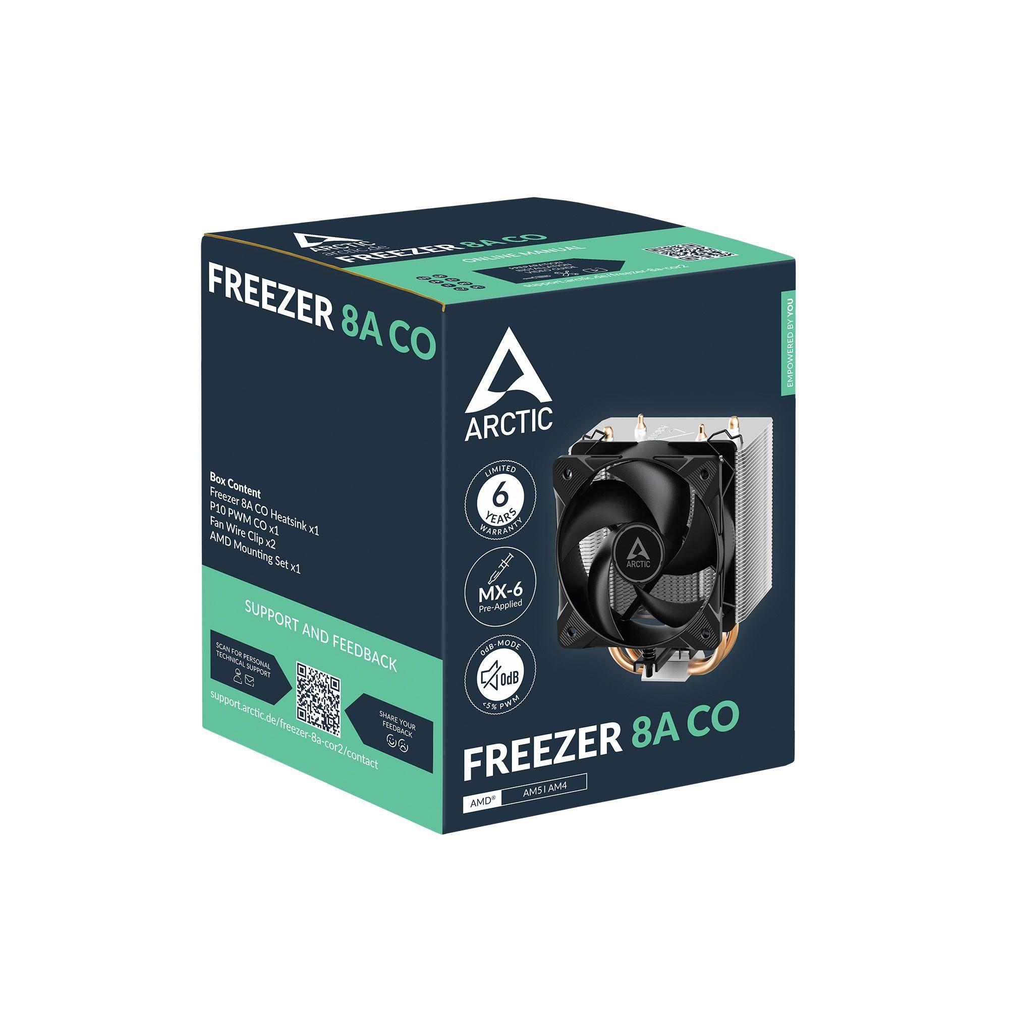 Cooler de CPU ARCTIC Freezer 8A CO (Compact) (AM4, Ranhura AM5 - AM4, Socket AM5 - Alumínio - Preto e Alumínio) — miniatura 6