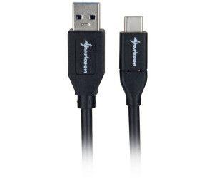 Cabo USB-A para USB-C SHARKOON USB 3.2 Gen 2 (1 m - Preto/Azul-claro), miniatura 3