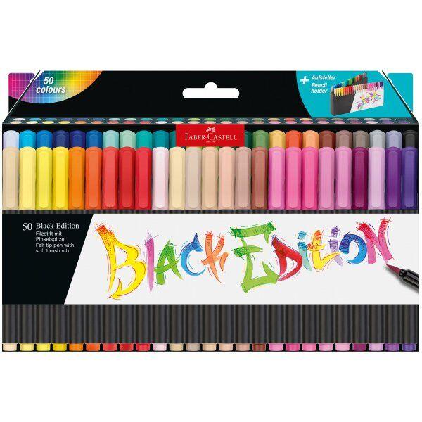 Estojo de Marcadores de Ponta de Pincel FABER-CASTELL Black Edition (Cores Sortidas)