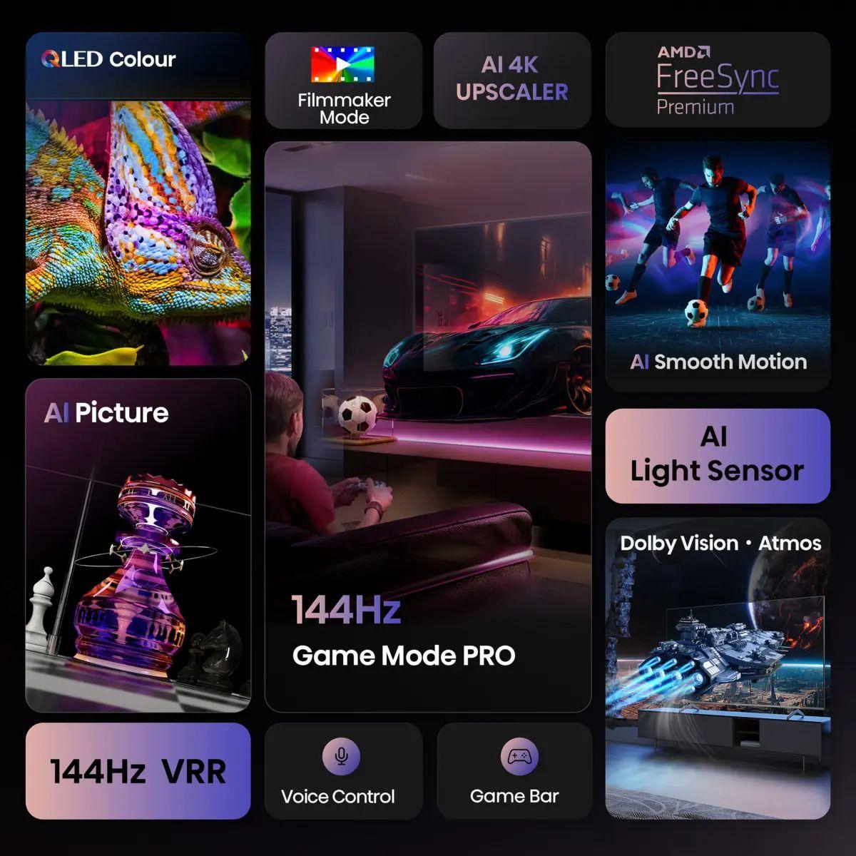 Televisor HISENSE 85E77Q PRO (85" - QLED - 144 Hz - Preto) — miniatura 3