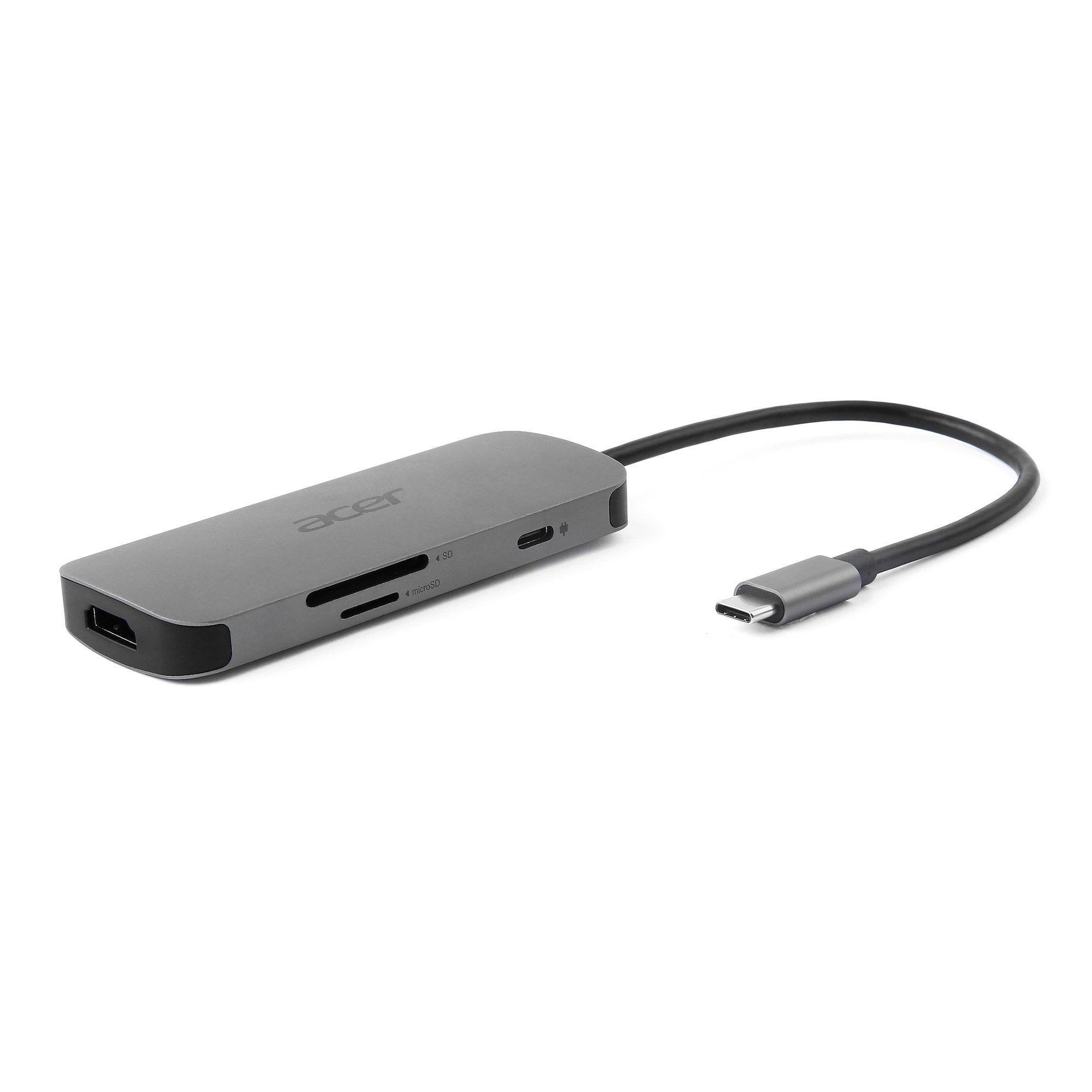 Adaptador USB-C Multiportas ACER HP.DSCAB.018 (Windows, macOS, ChromeOS - Prateado) — miniatura 4