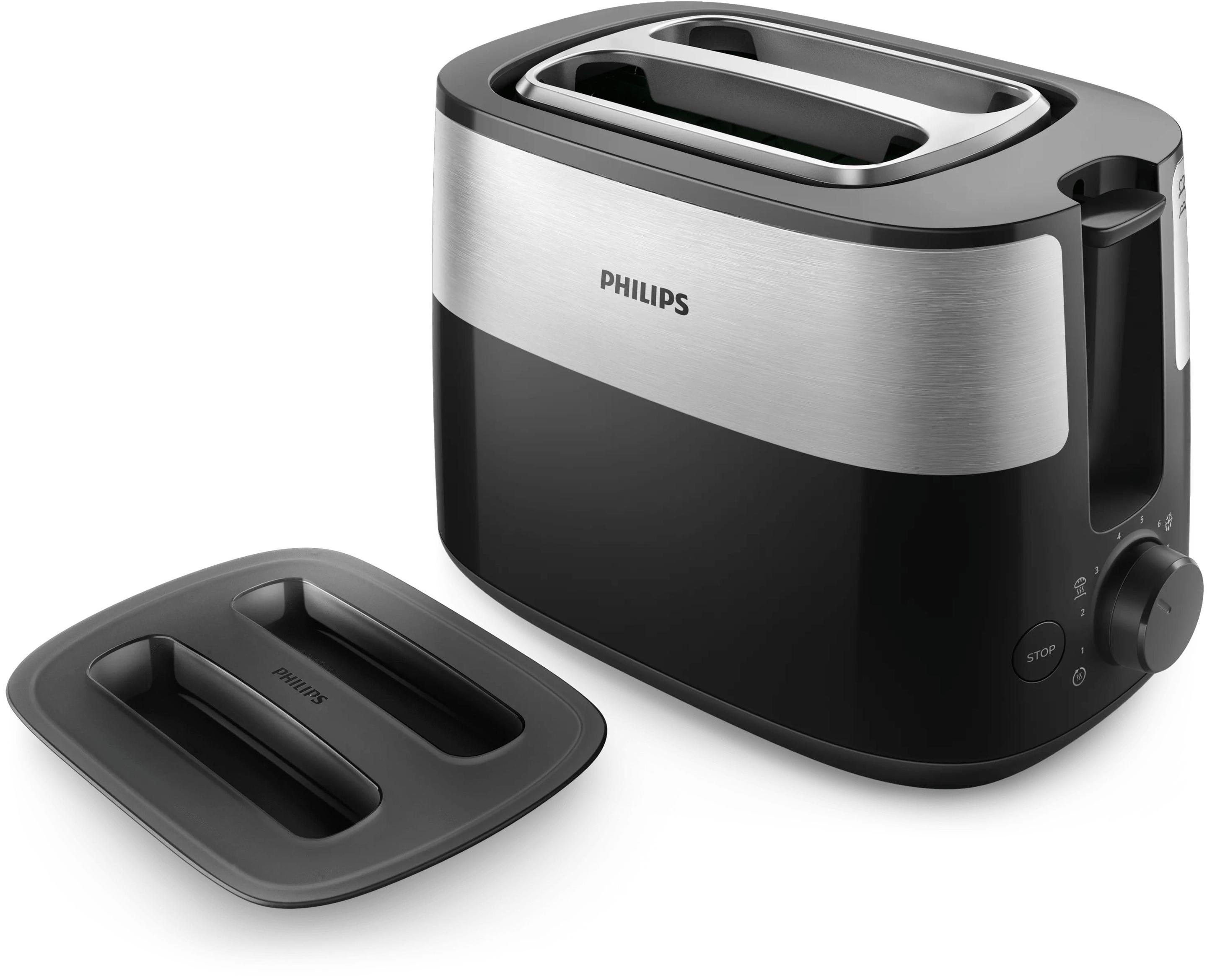 Torradeira PHILIPS HD2517/90 (900 W - 2 fatias - Metal - Preto e Prateado) — miniatura 3