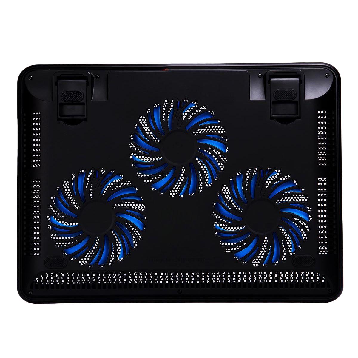 Base de Refrigeração para Portátil UNYKACH CANDY C300 (15,6" - 3 Ventoinhas LED - Preto e Azul) — miniatura 5