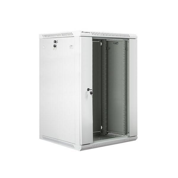 Armário Rack de Parede LANBERG WF01-6618-10S (18U - 19" - 600 x 600 mm - Porta de Vidro - Cinzento), miniatura 3