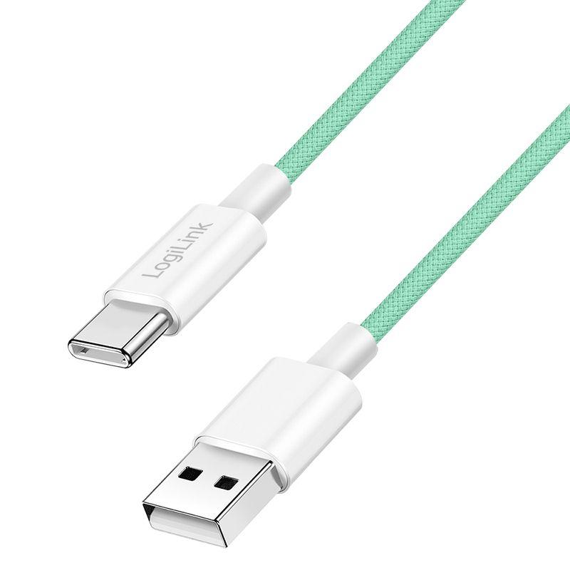 Cabo USB LOGILINK CU0327 (1 m - USB A - USB C - Verde)