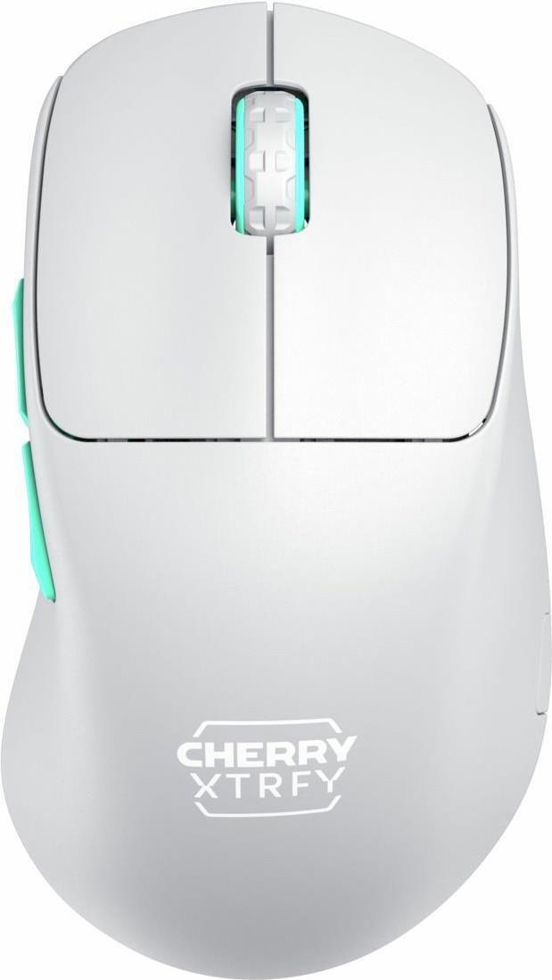 Rato CHERRY XTRFY M64 Wireless (Mão direita - 26000 DPI - Ótico - Branco/Turquesa)