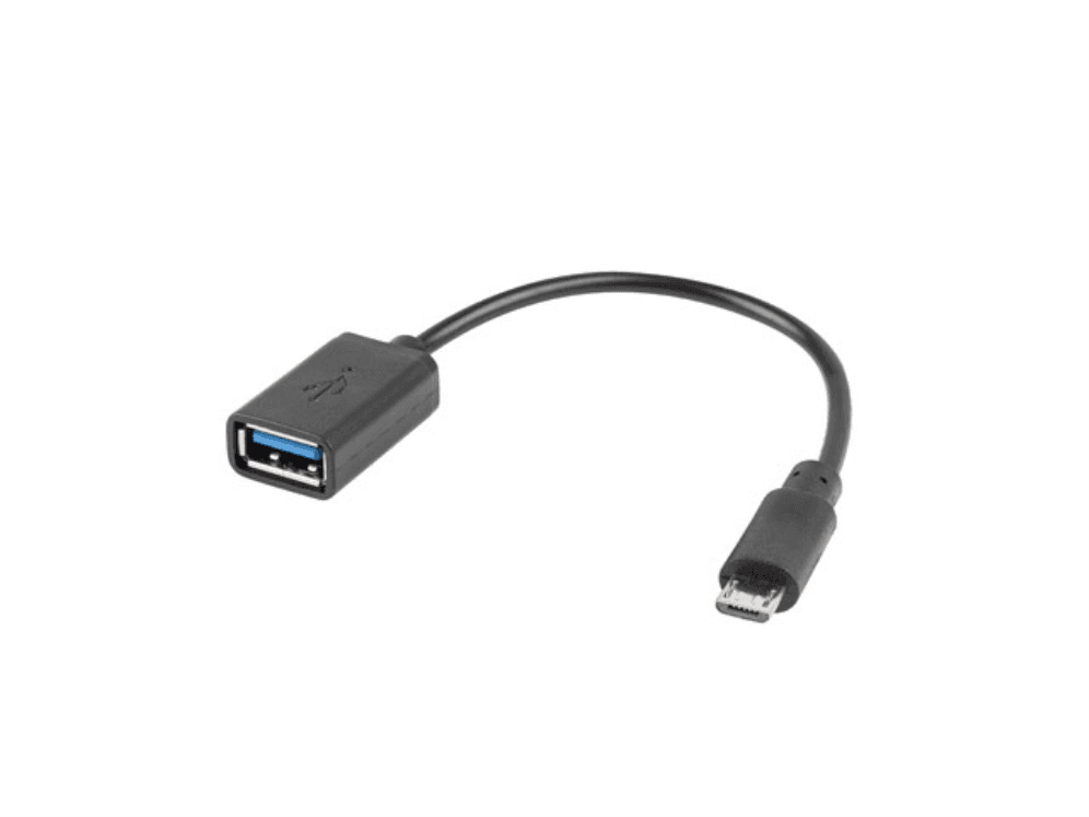 Adaptador OTG USB LANBERG AD-OTG-UM-01 (0,15 m - USB A - Micro-USB A - Preto)