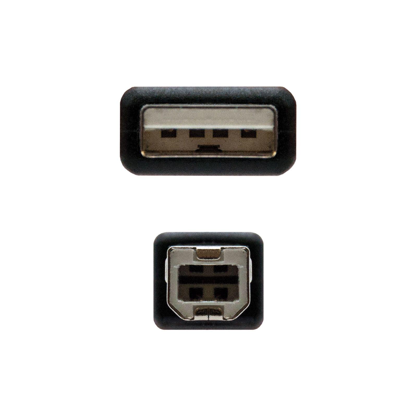 Cabo USB NANOCABLE 10.01.0105-BK (4,5 m - USB A - USB B - Preto) — miniatura 3