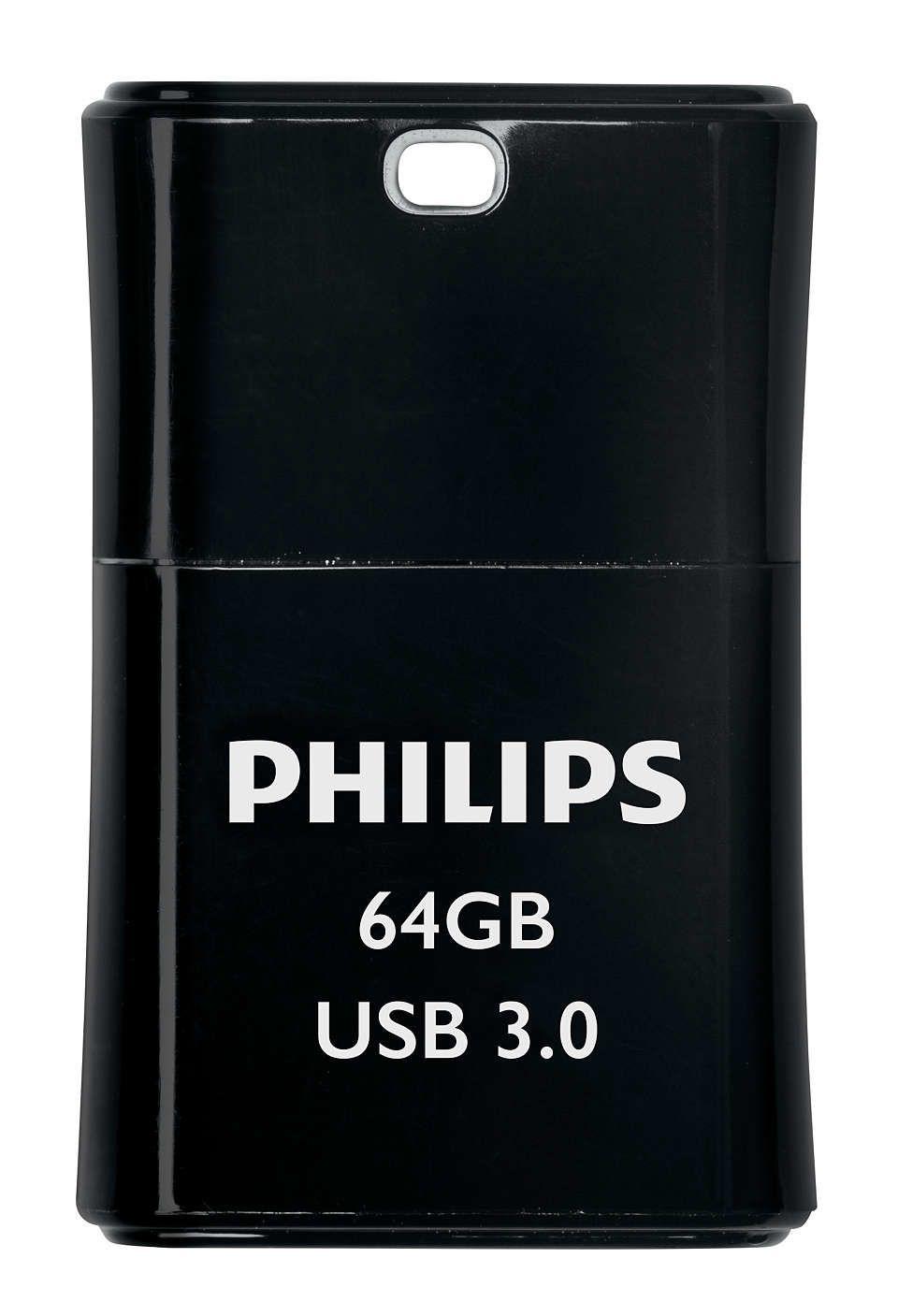 Pen USB PHILIPS Pico Edition FM64FD90B/00 (USB Type-A - 3.2 Gen 1 - Com tampa - Preto) — miniatura 2