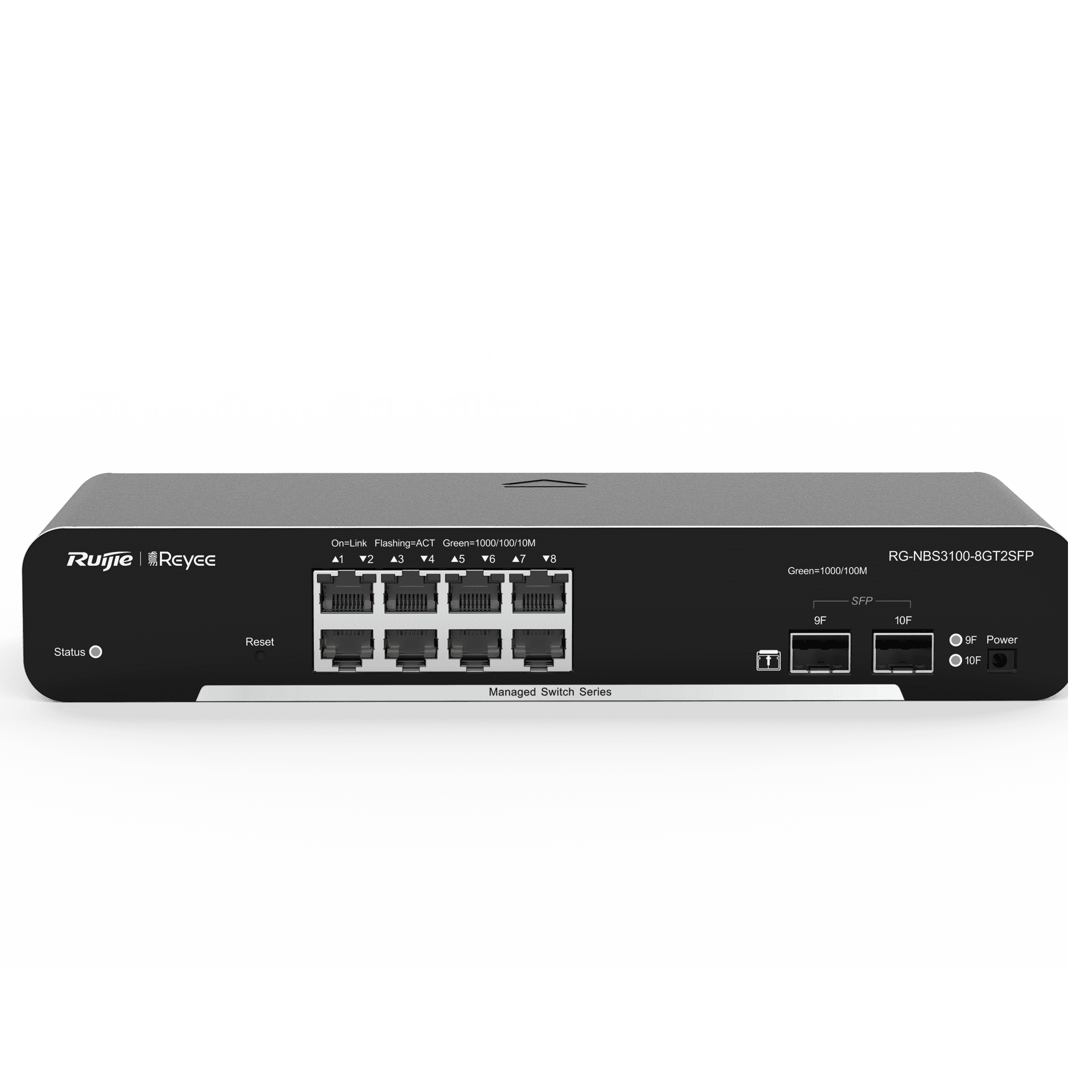 Switch Gerível REYEE RG-NBS3100-8GT2SFP (Gigabit Ethernet e SFP Gigabit - 10/100/1000 Mbps - Camada 2)