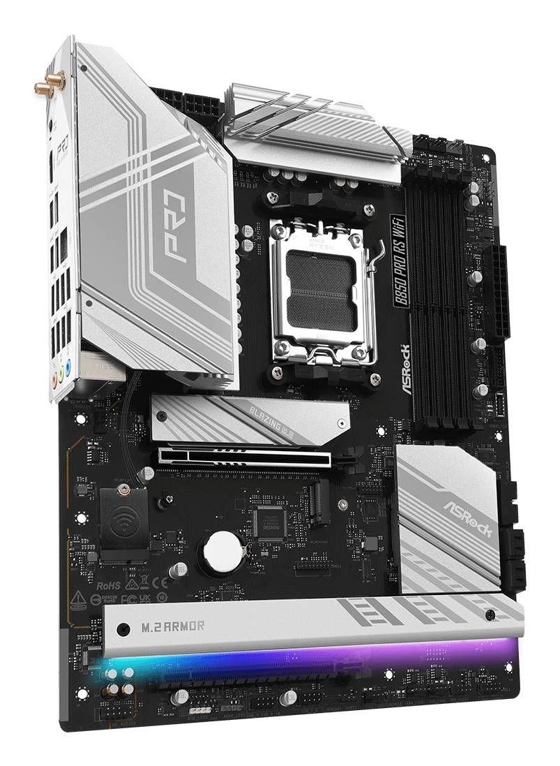 Motherboard ASROCK B850 Pro RS WiFi (AM5 - ATX - Duplo canal - Prateado), miniatura 3