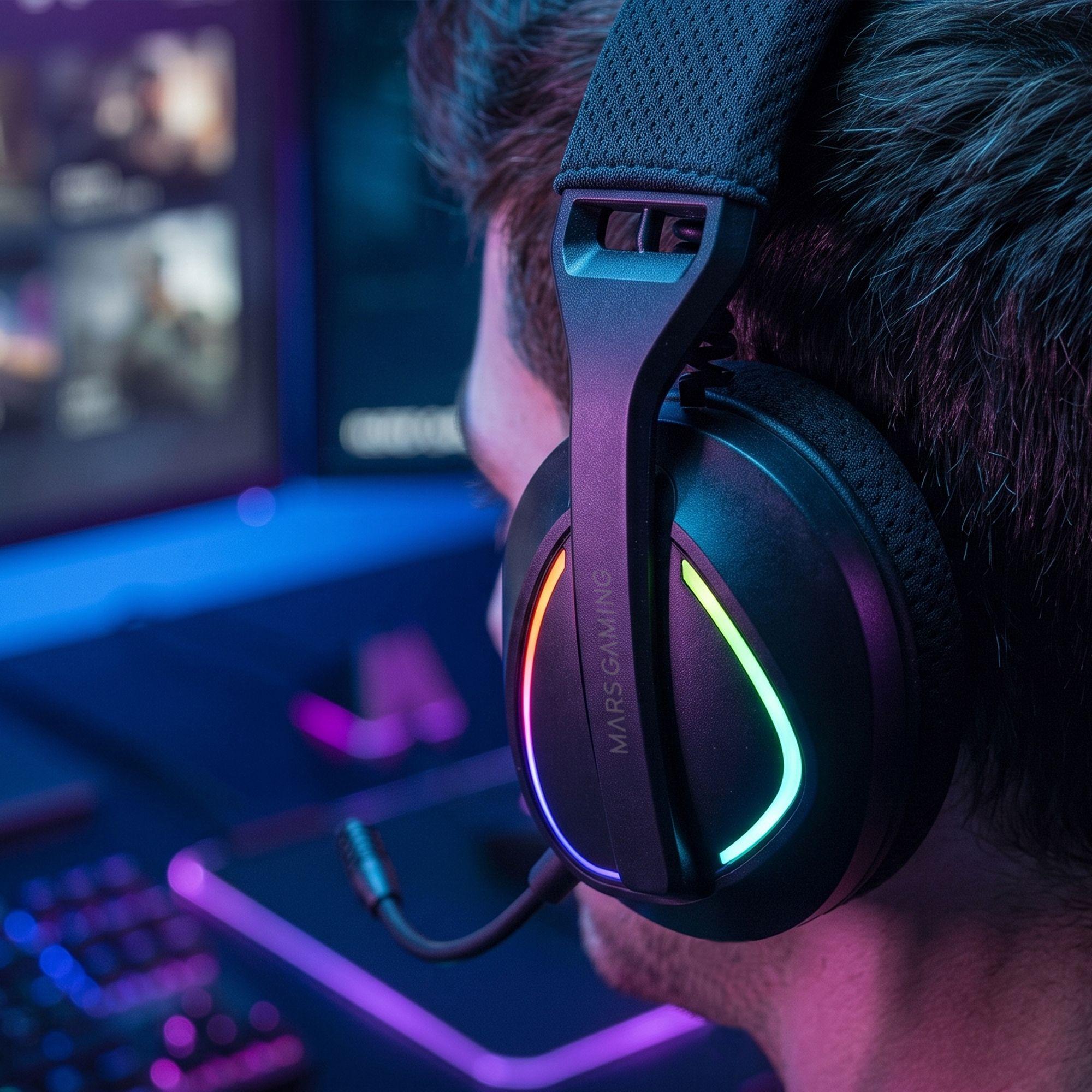 Headset Gaming MARS GAMING MHWQUASAR (Preto), miniatura 4