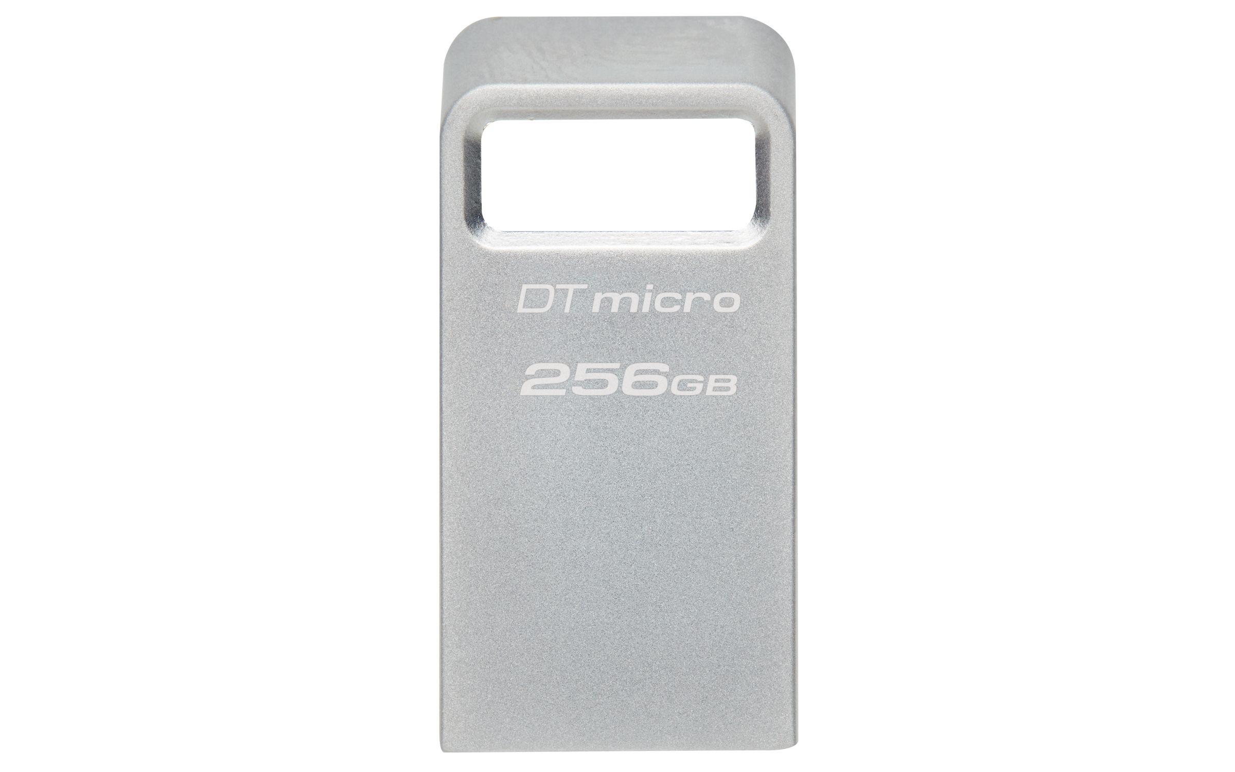 Pen USB KINGSTON DataTraveler Micro DTMC3G2/256GB (256 GB - Sem tampa - USB Type-A - Prateado)