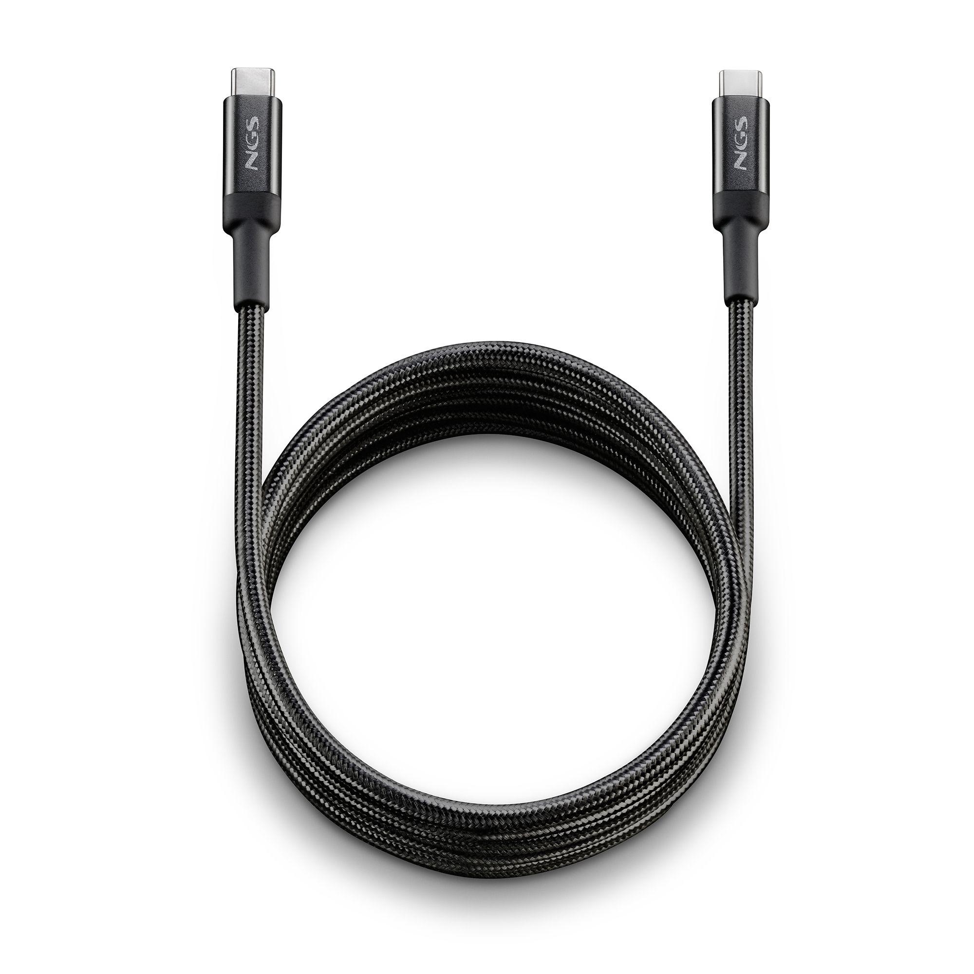 Cabo USB-C NGS KNOT100W-2 (2 m - USB C - Preto) — miniatura 3