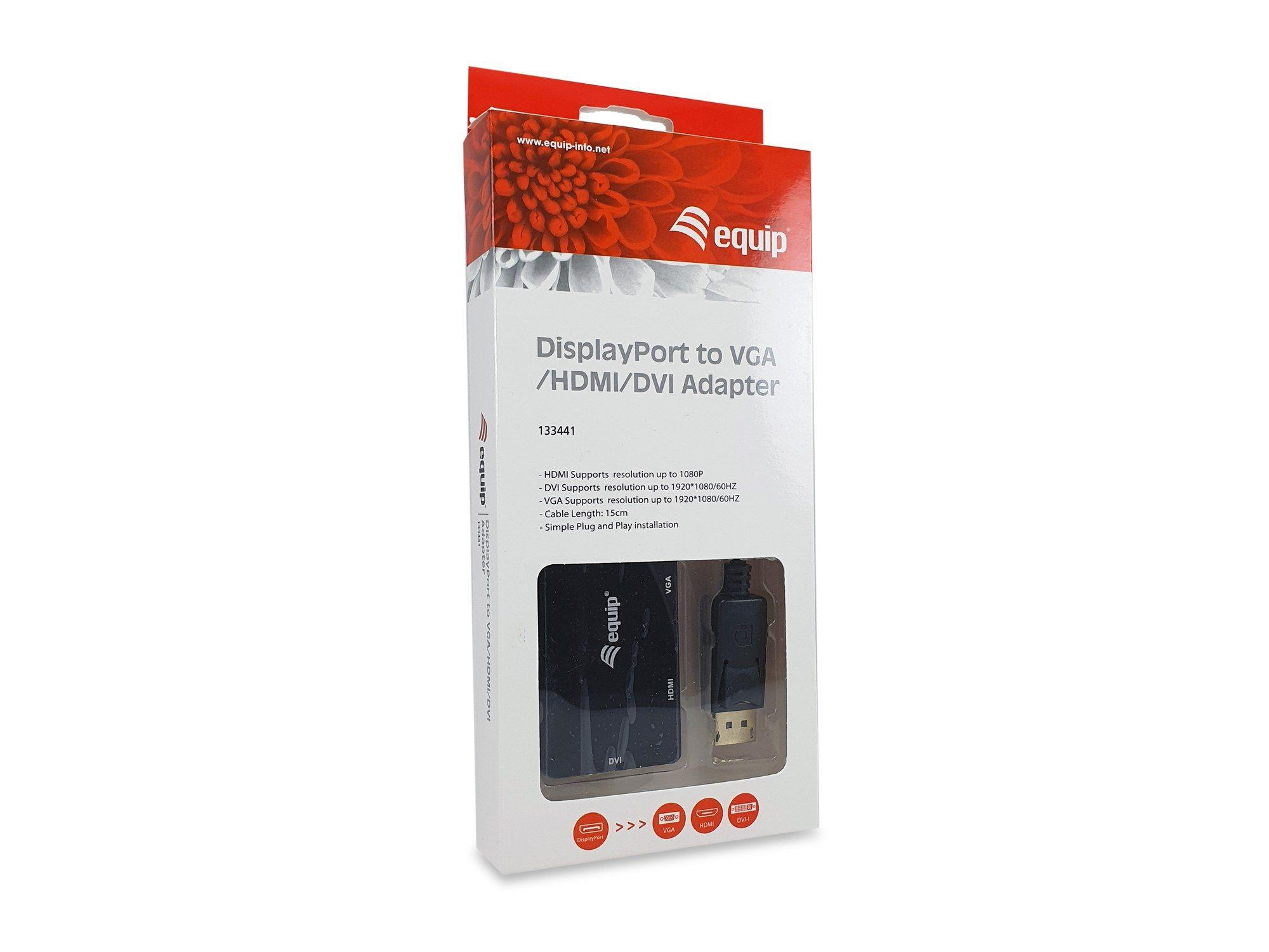 Adaptador de Vídeo Multiporta EQUIP 133441 (0,24 m - DVI-D + VGA - Preto), miniatura 4