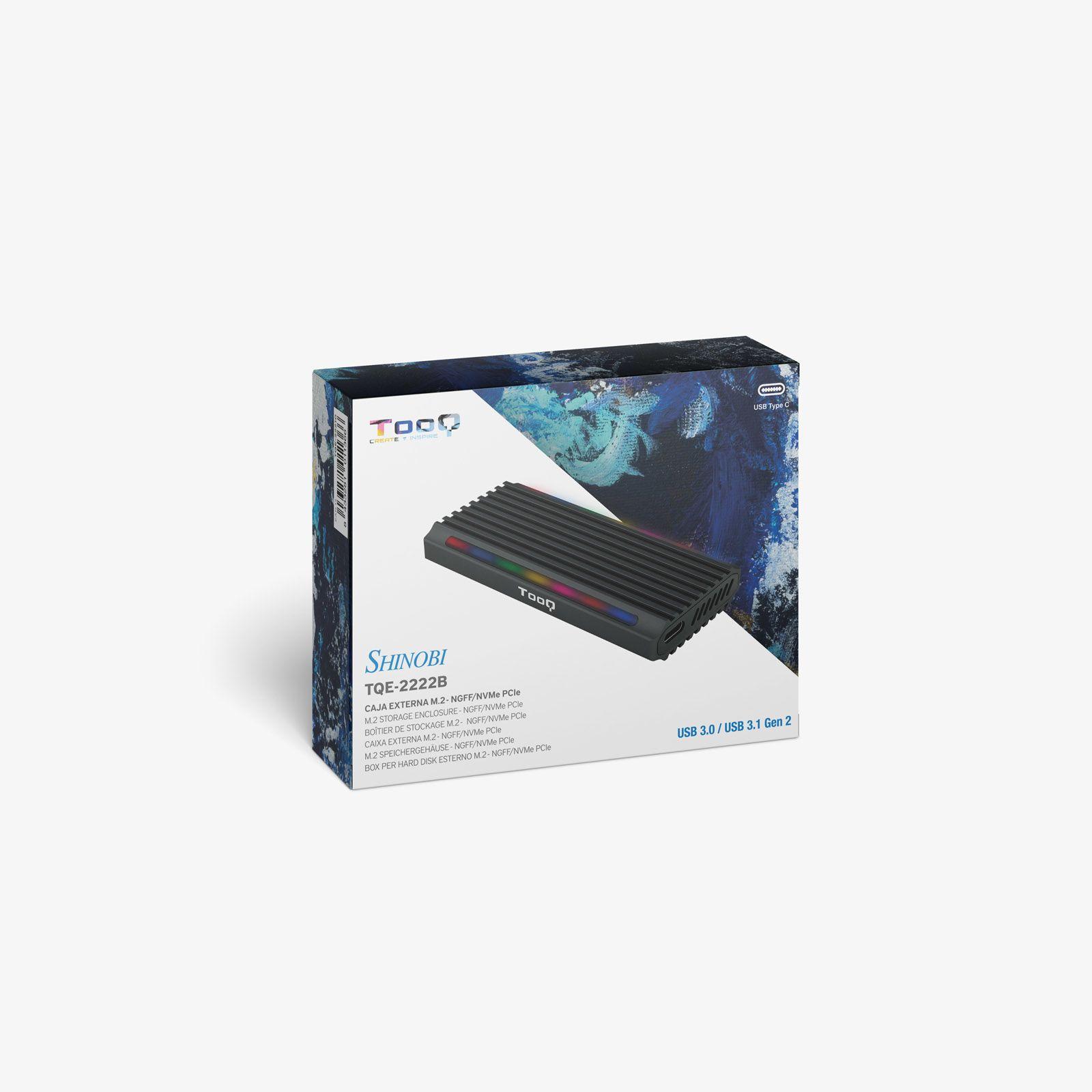 Caixa Externa SSD M.2 TOOQ Shinobi TQE-2222B (2 TB - PCI Express, SATA NVMe - Preto) — miniatura 8