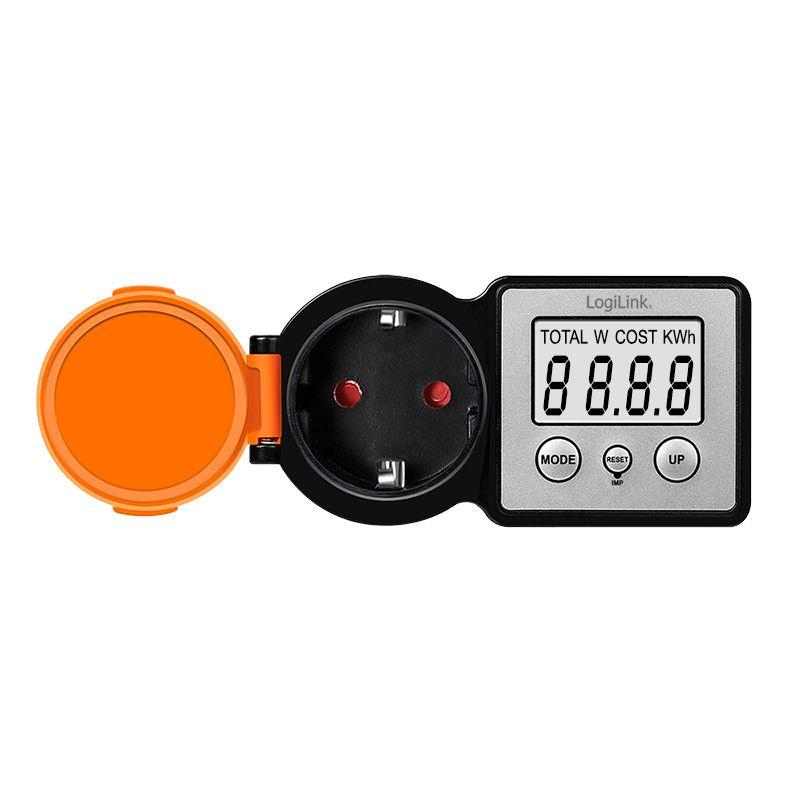 Medidor de Consumo de Energia LOGILINK EM0007 (LCD 2" - 16 A - Preto/Laranja), miniatura 3