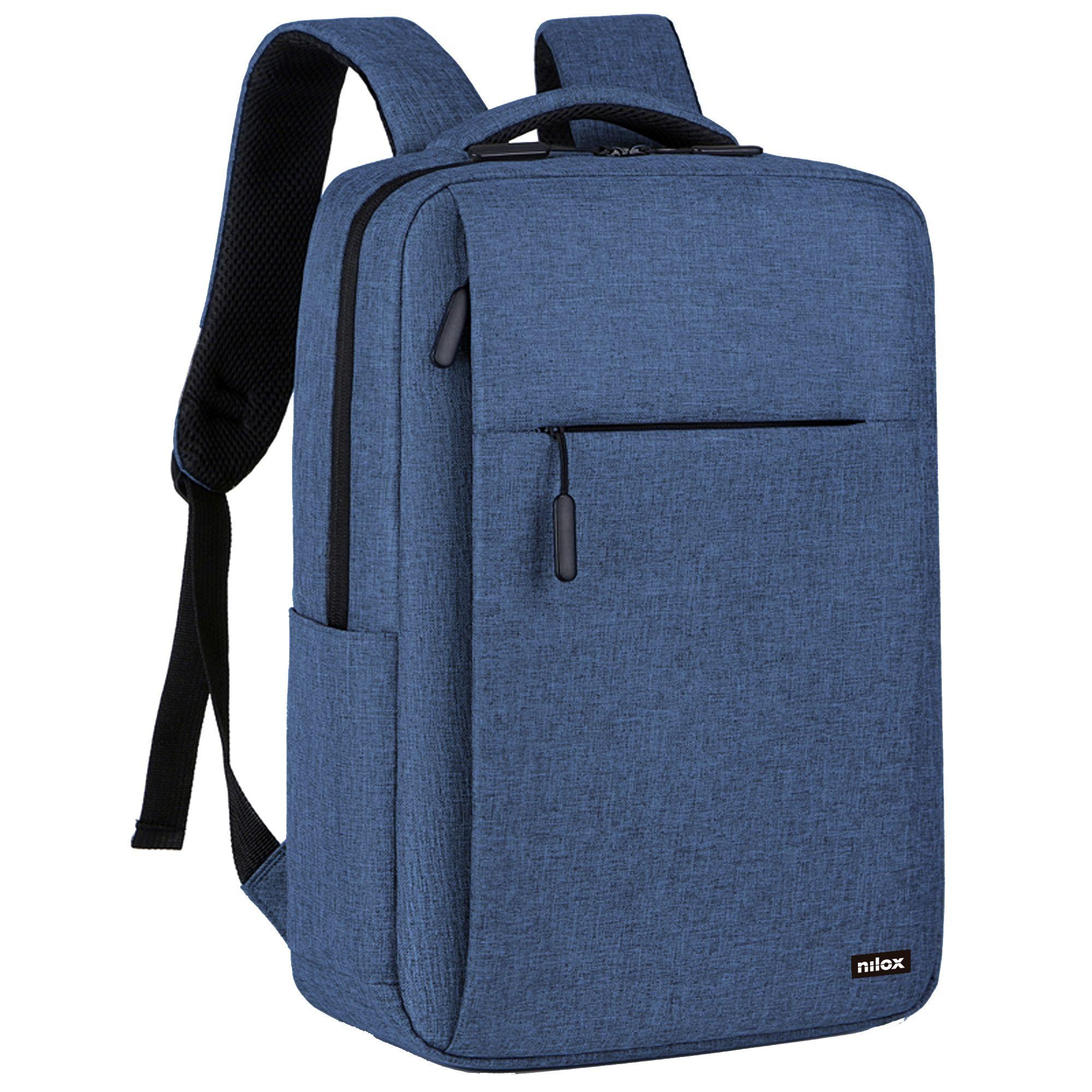 Mochila para Portátil NILOX NXBK034 (Poliéster - 39,6 cm - Altura 40 cm - Azul)