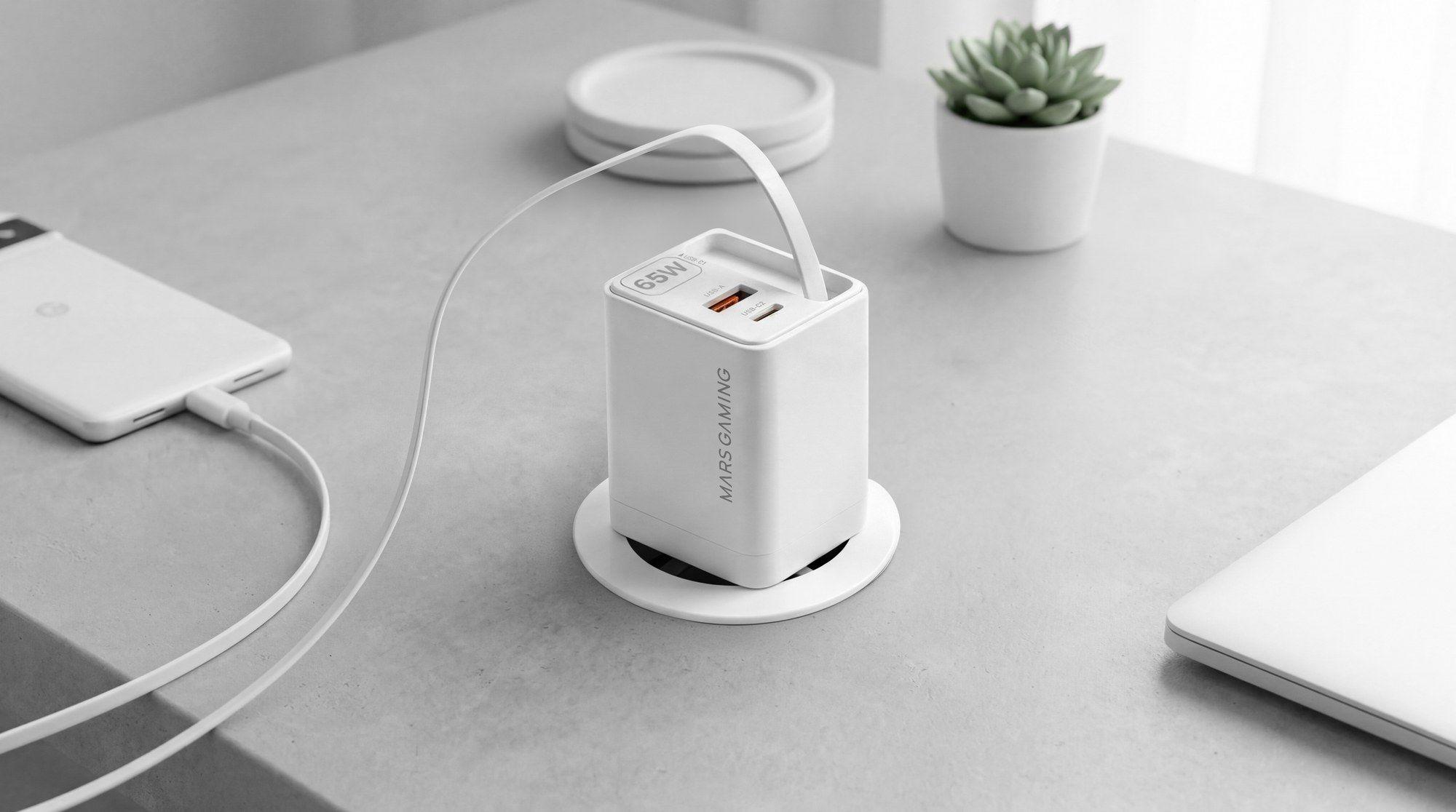 Carregador de Parede MARS GAMING MD-GAN65RW (65 W - Branco), miniatura 6