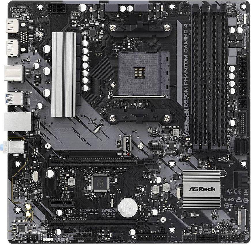 Motherboard ASROCK B550M Phantom Gaming 4 (AM4 - AMD Ryzen 3000 Series - micro ATX - Preto) — miniatura 2