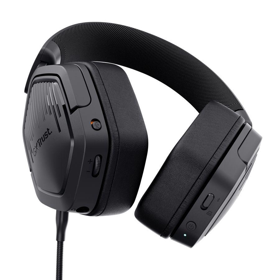 Headset Gaming TRUST GAMING GXT 493PS Carus (Binaural - Com fios e sem fios - Circum-aural - Preto) — miniatura 4