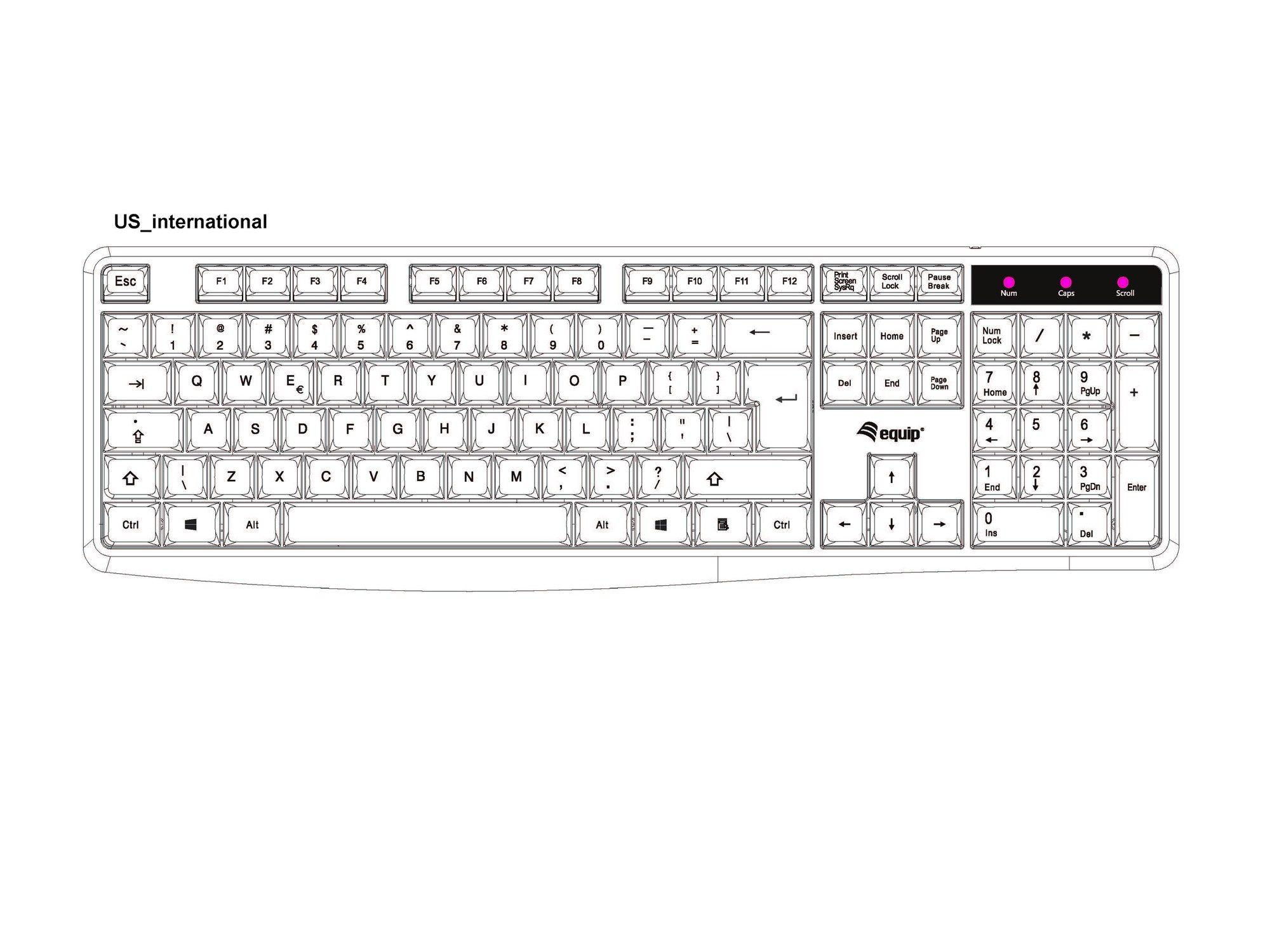 Teclado EQUIP 245215 (Inglês - Tamanho completo - USB - Preto) — miniatura 5