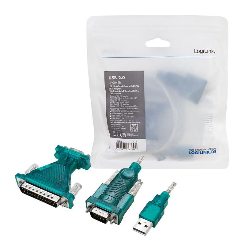 Cabo Adaptador LOGILINK UA0042B (1,3 m - USB Type-A - DB-9 - Verde e Transparente), miniatura 5