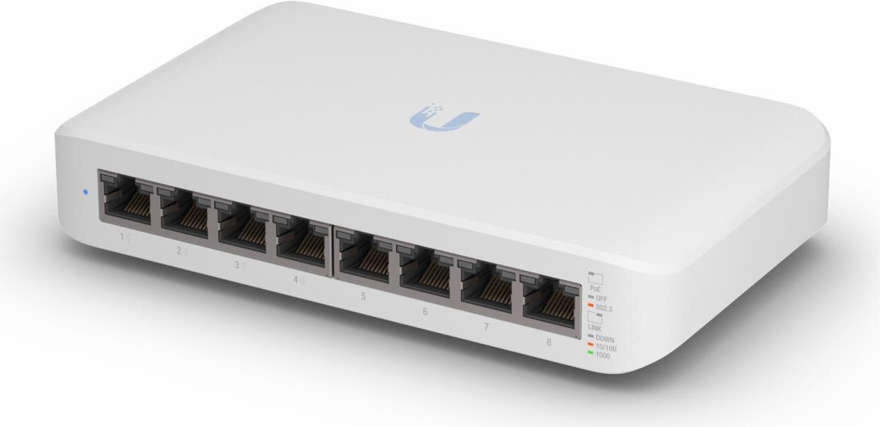 Switch UBIQUITI UniFi Lite USW-LITE-8-POE (8 Gbit/s - L2 - Gigabit Ethernet - Branco)