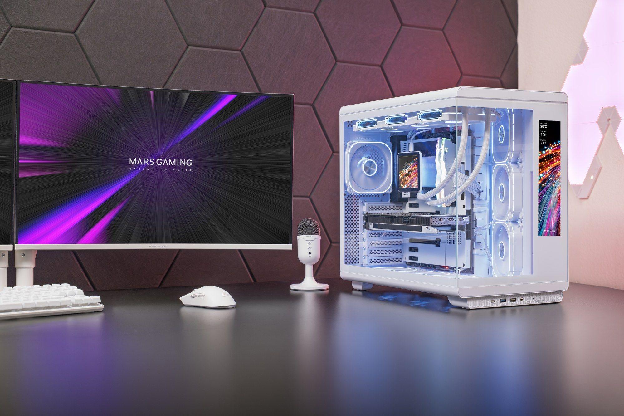 Caixa PC Gaming MARS GAMING MC-REVMAXW (Midi Tower - Ecrã LCD IPS 11,8" - Branco), miniatura 13