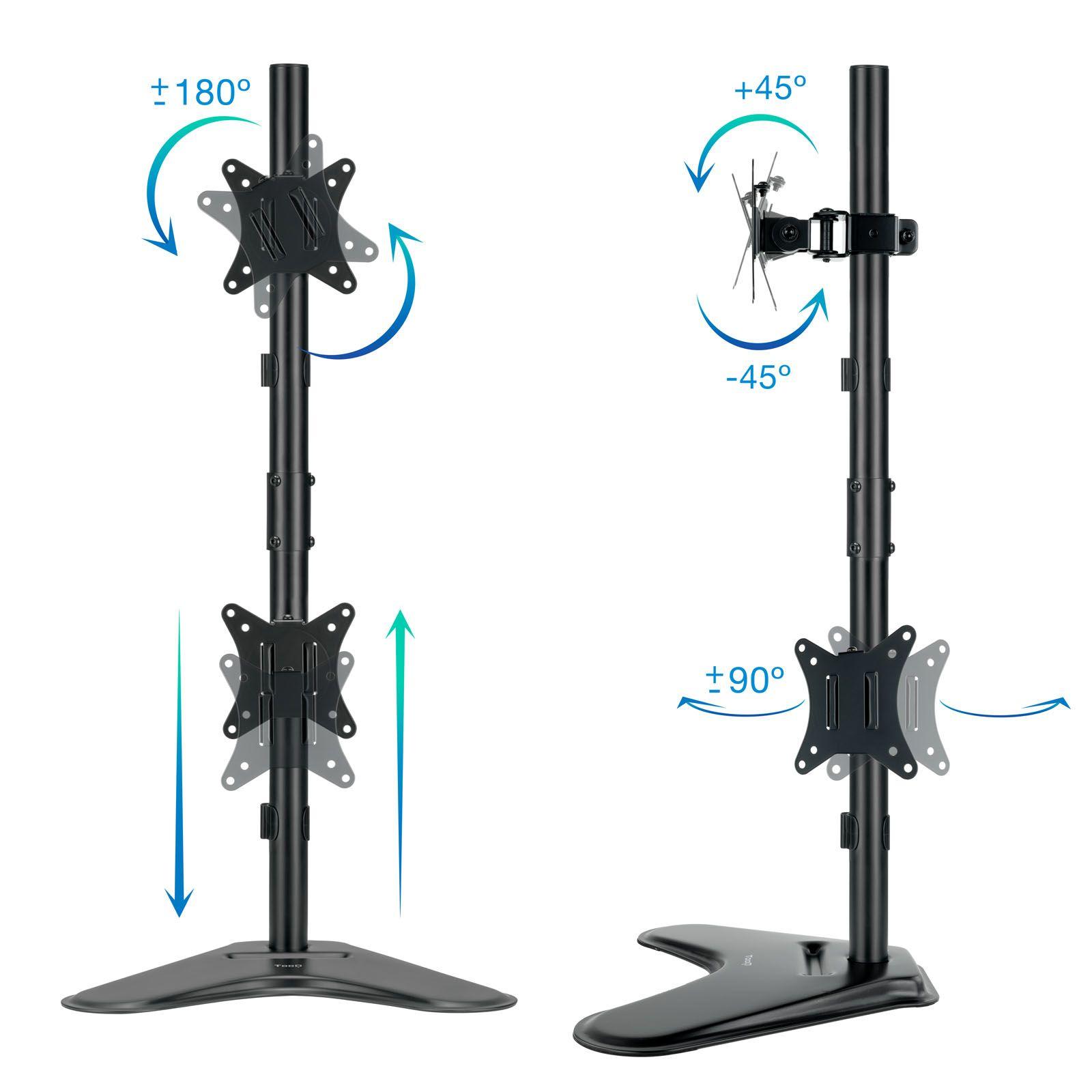 Suporte de Secretária para 2 Monitores TOOQ DB1703TNV-B (100 x 100 mm - 75 x 75 mm - 81,3 cm - Preto), miniatura 2