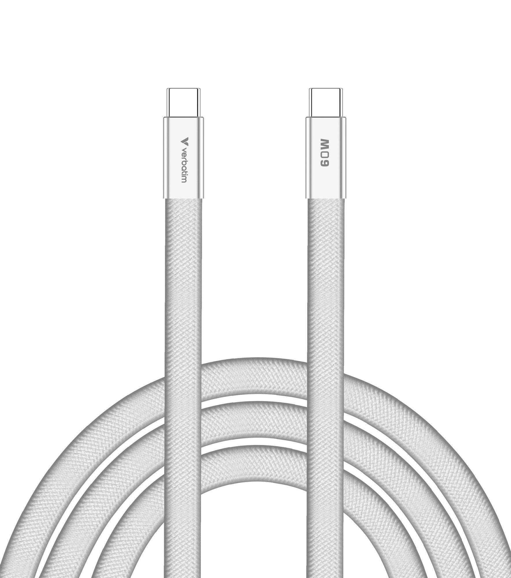 Cabo USB-C para USB-C VERBATIM 30274 (1,2 m - USB C - Branco) — miniatura 2