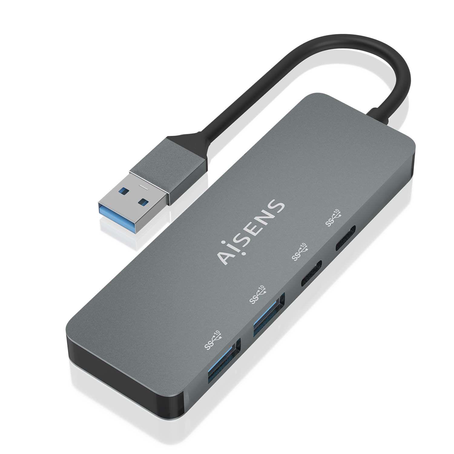 Hub USB AISENS A106-0696 (0,15 m - Cinzento)