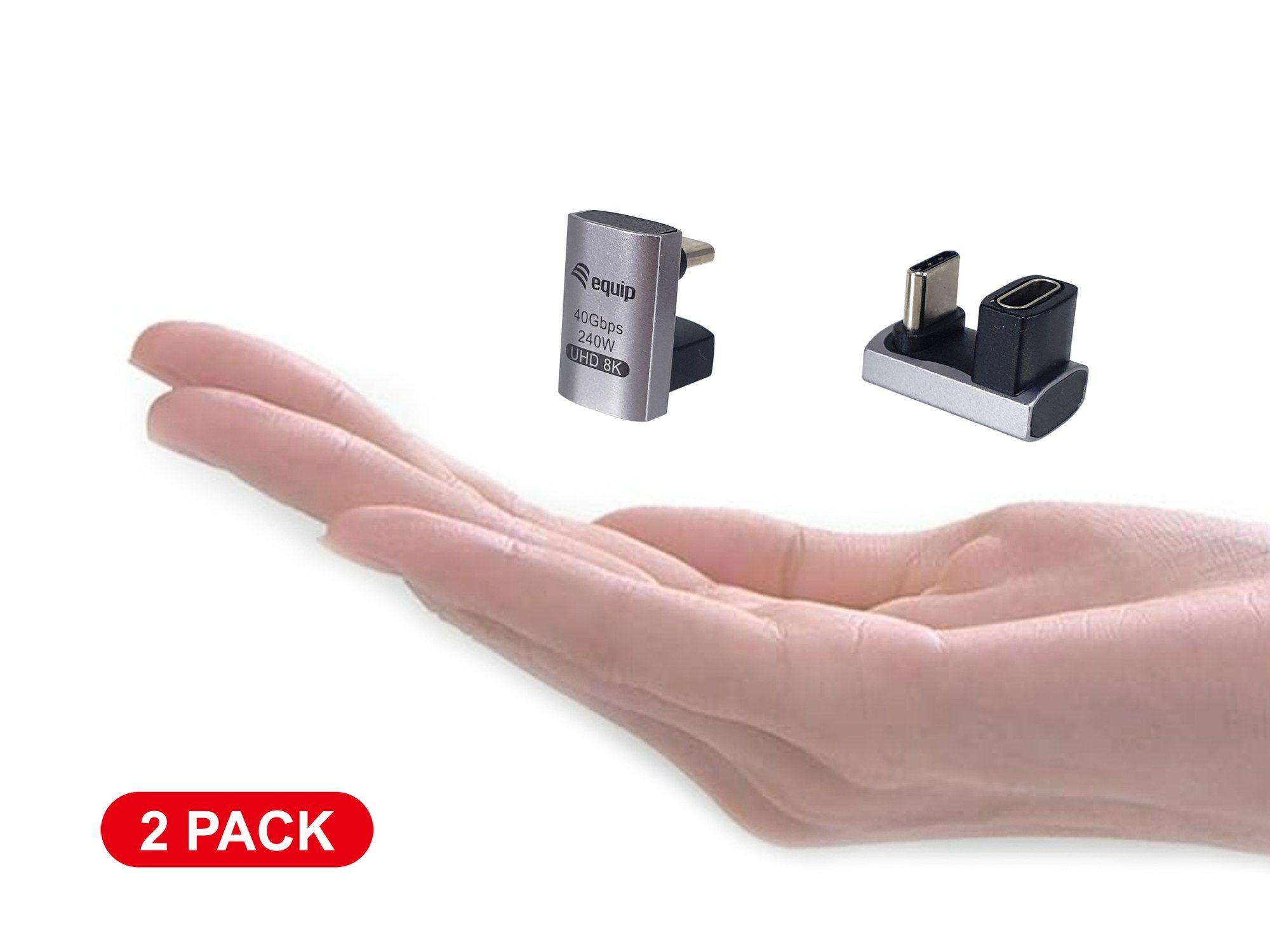 Adaptador USB-C EQUIP 133477 (USB4 Gen 4 - 40 Gbit/s - 240 W - 2 unidades - Preto/Cinzento) — miniatura 4