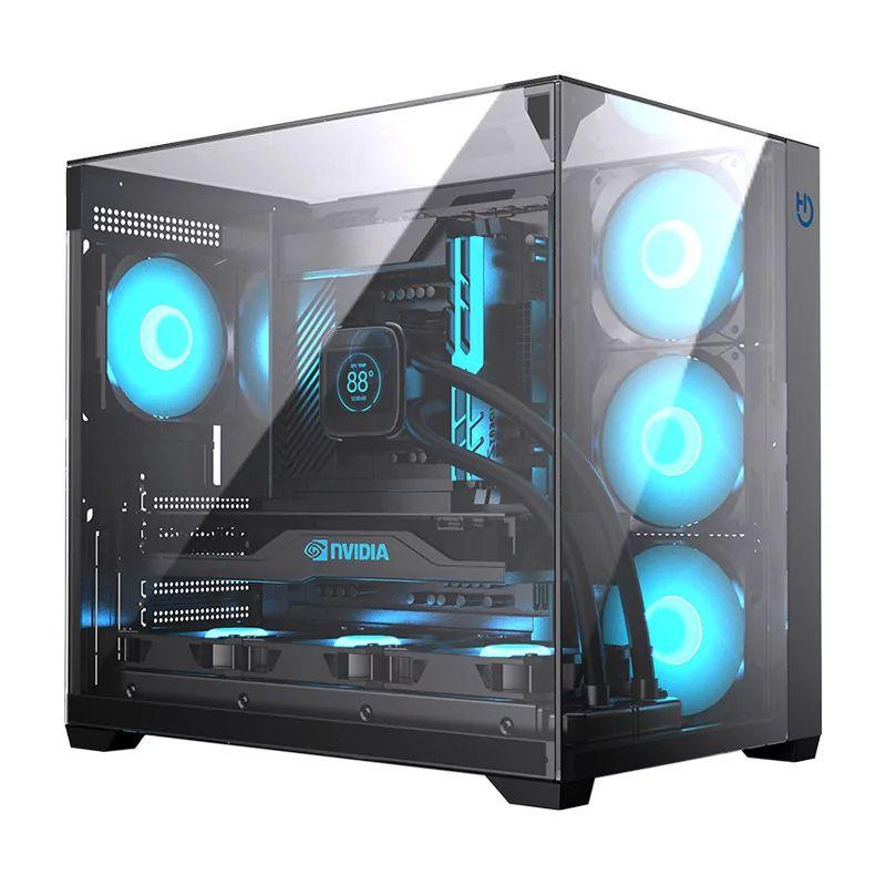 Caixa PC Gaming HIDITEC SKY (ATX, micro ATX, ITX - Torre - SECC, Vidro temperado - Preto)