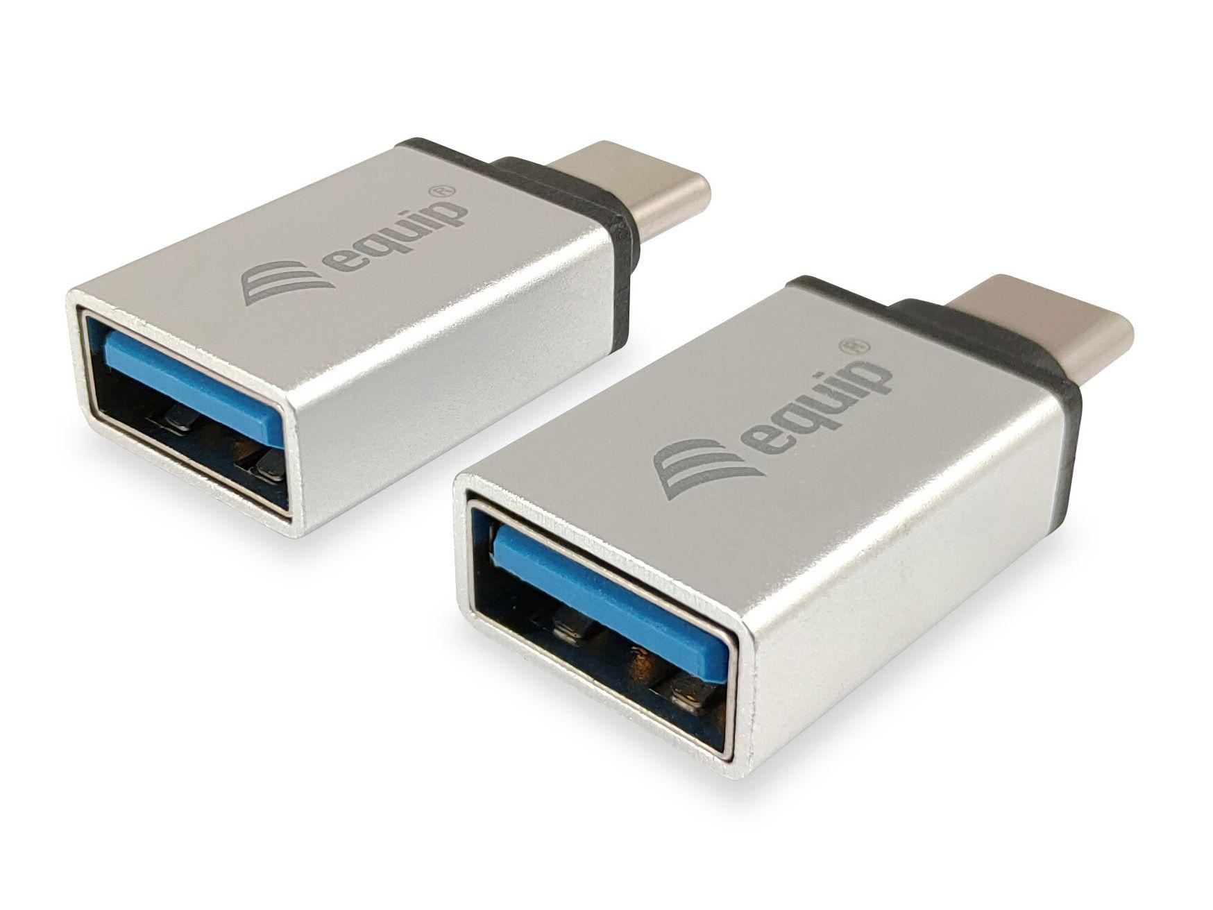 Kit de Adaptadores USB-C para USB-A EQUIP (USB Type A - USB Type C - Prateado), imagem 1