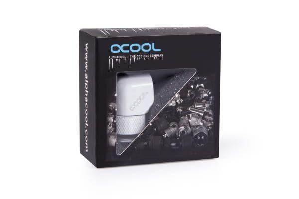 Adaptador em L para Refrigeração Líquida ALPHACOOL Eiszapfen G1/4 AG para G1/4 IG (Rotativo - 90° - Branco) — miniatura 4