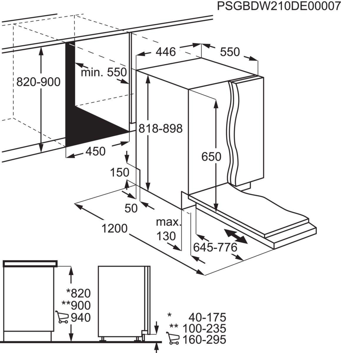 Máquina de Lavar Loiça Encastre AEG FSE73507P (Altura 81,8 cm - 82 cm - 45 cm - Classe D), miniatura 14
