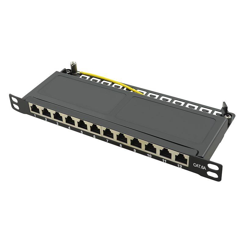 Painel de Patch LOGILINK NP0066 (10″ - 12 Portas Cat.6A STP - 0,5U - Preto)