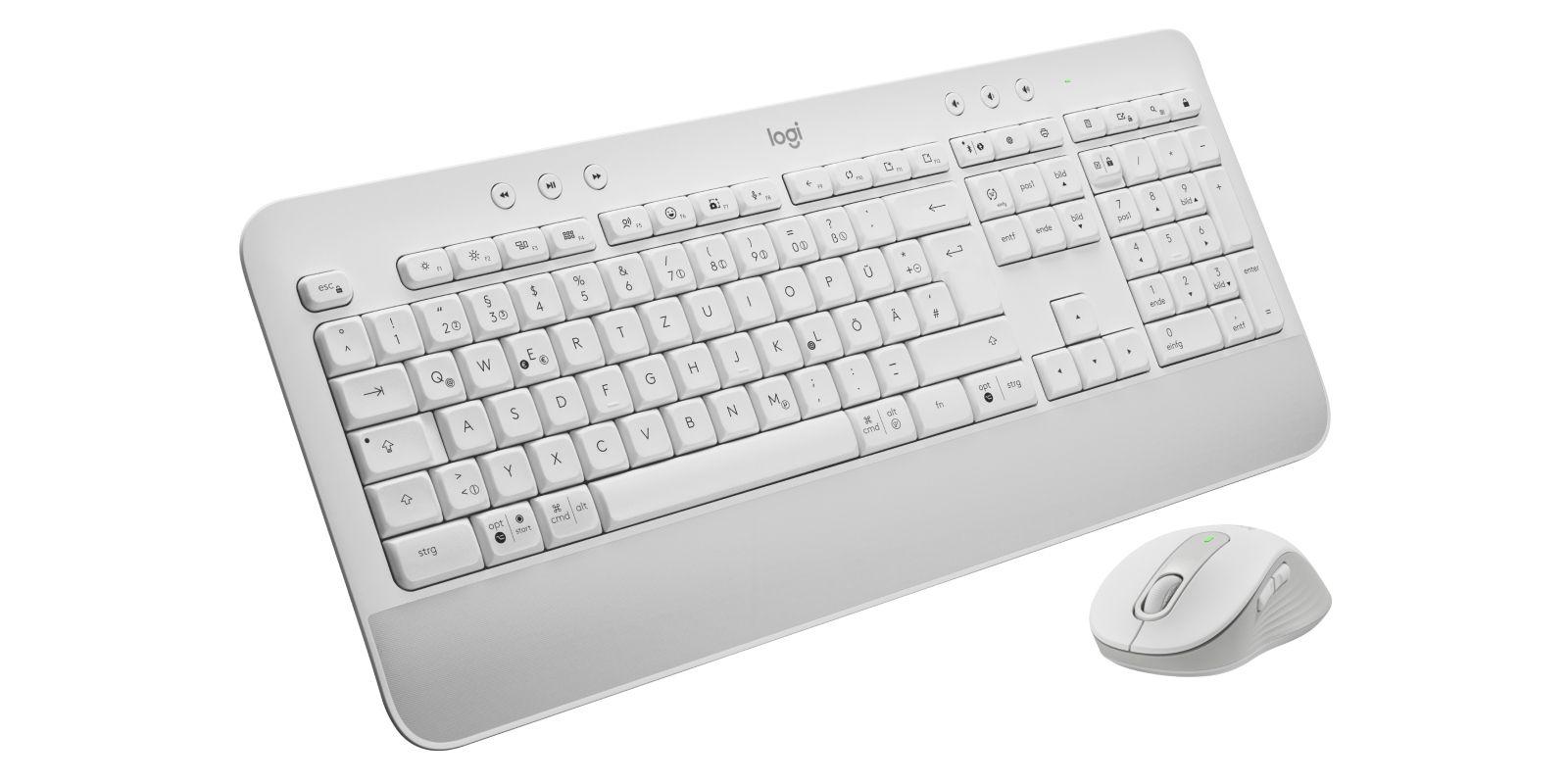Teclado e Rato LOGITECH Signature MK650 for Business (Alemão - Interruptor de membrana - Tamanho completo - Branco)
