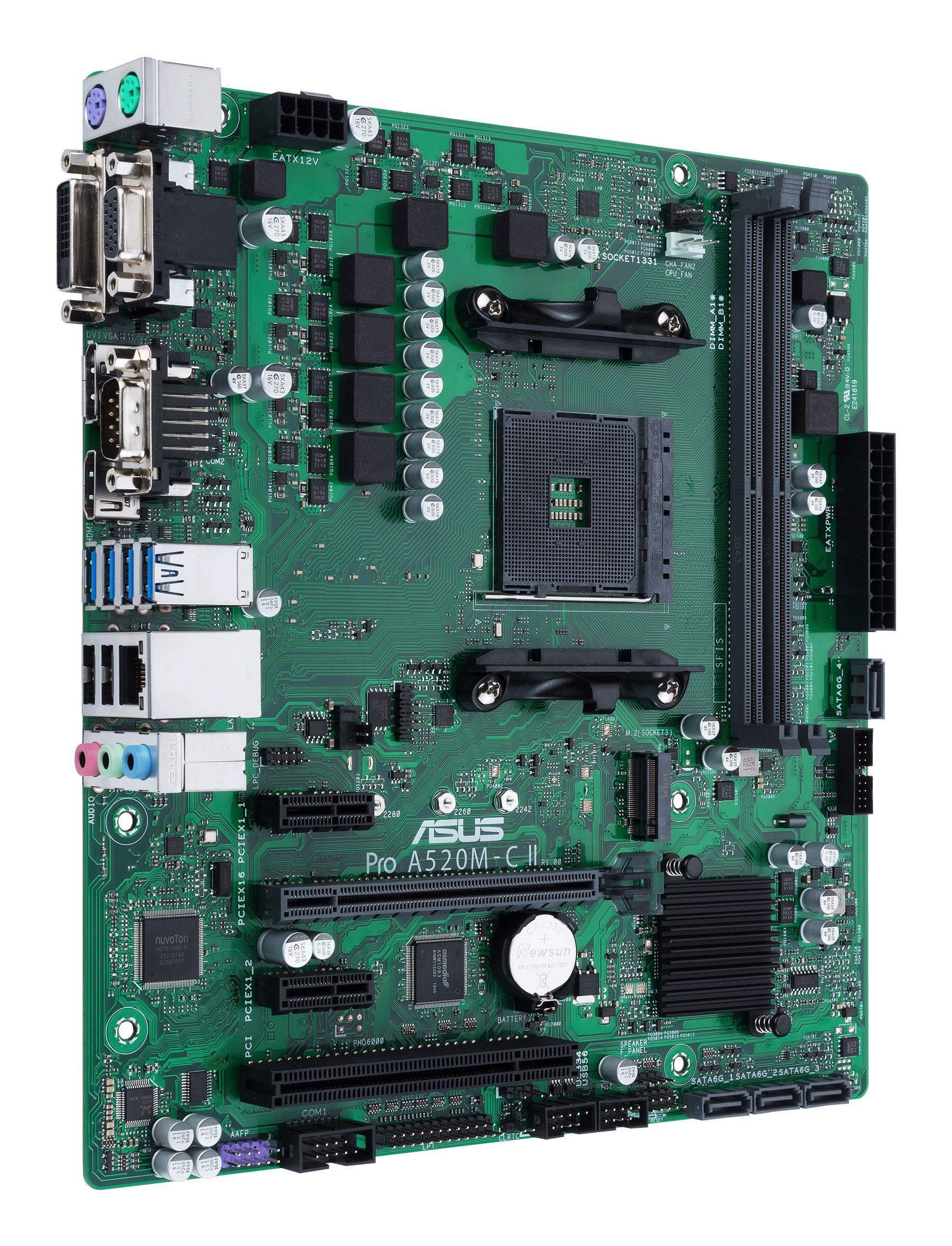 Motherboard ASUS PRO A520M-C II/CSM (AM4 - micro ATX - Duplo canal - Verde/Preto), miniatura 4