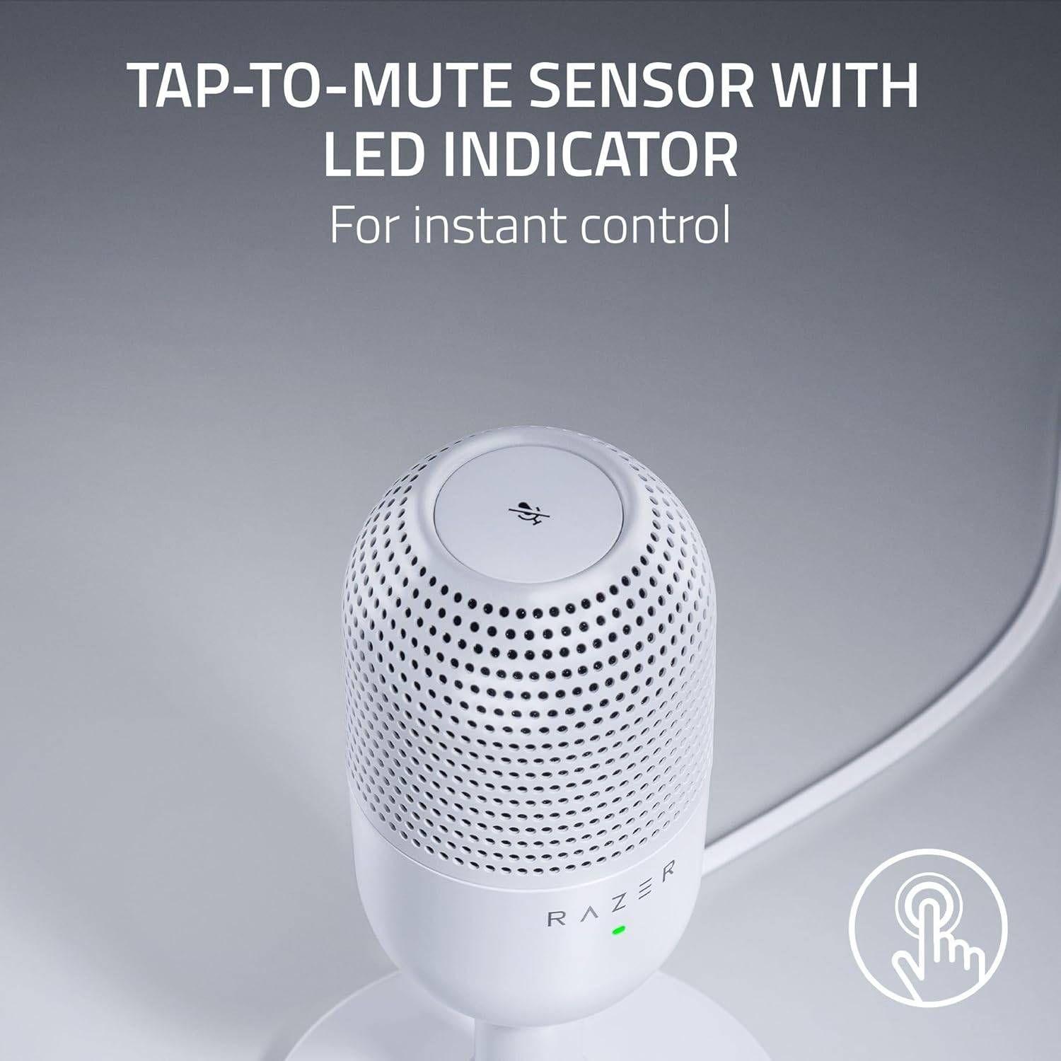 Microfone Condensador RAZER Seiren V3 Mini (Microfone condensador de mesa - Com fios - USB - Branco) — miniatura 5