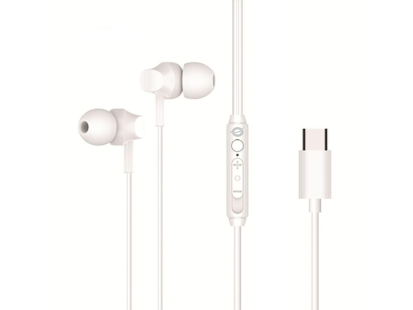 Auscultadores CONCEPTRONIC BRENDAN03W (Binaural - Com fios - Intra-aural - Branco)