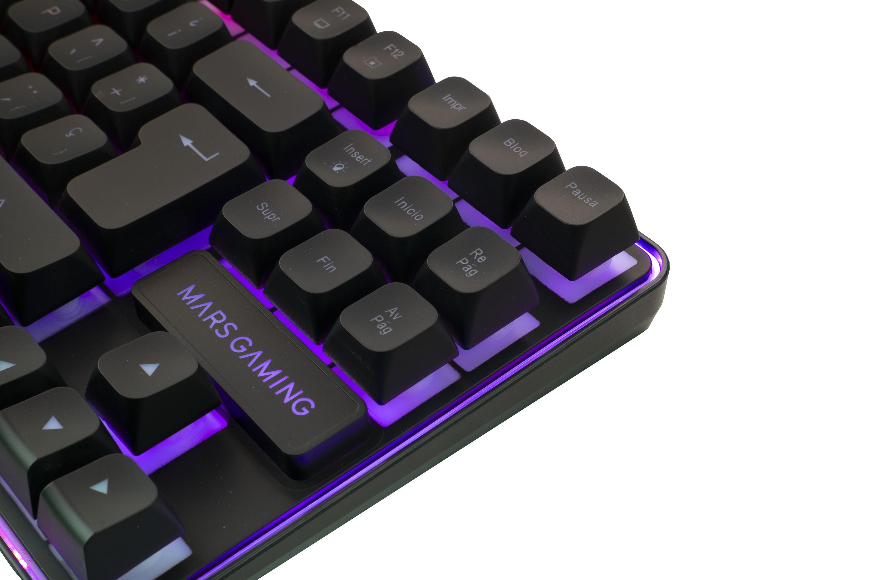 Conjunto Teclado e Rato Gaming MARS GAMING MCPWTKLES (Mão direita - Preto) — miniatura 2