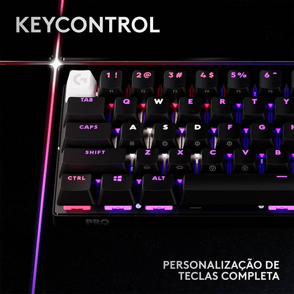 Teclado LOGITECH G PRO X 60 LIGHTSPEED (Inglês - Logitech GX Brown - USB + RF Wireless + Bluetooth - Preto) — miniatura 4