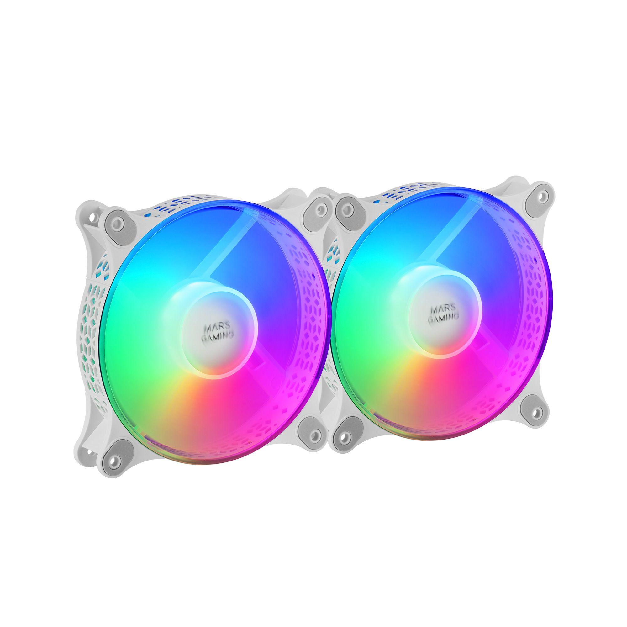 Kit de Ventoinhas MARS GAMING MF-DUO (4 W - Branco)