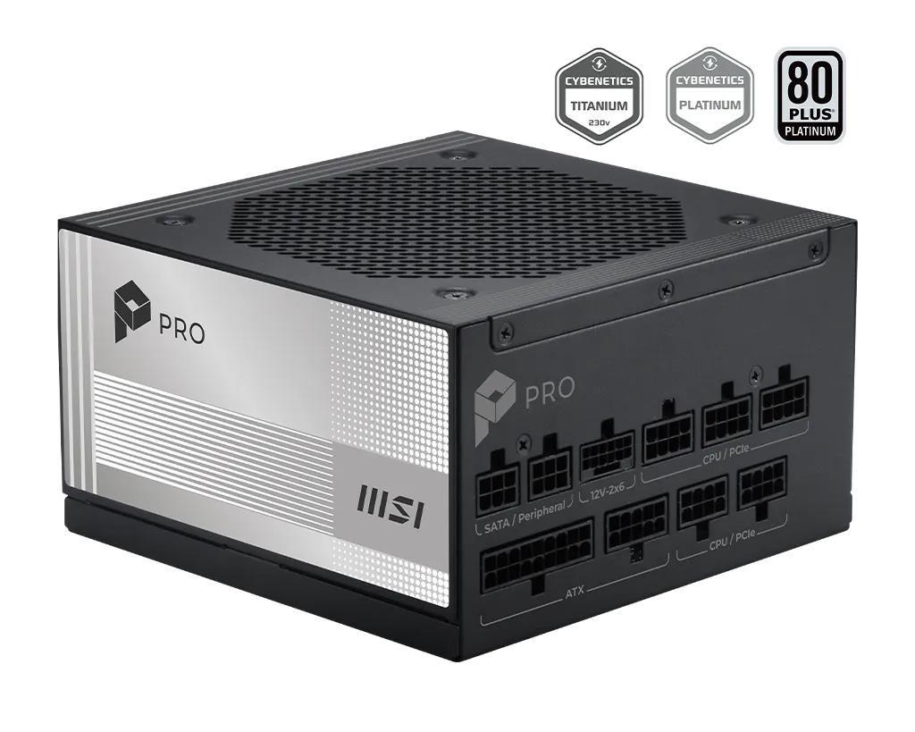 Fonte de Alimentação MSI PRO A1000PL PCIE5 (ATX - 1000 W - 80 PLUS Platinum - Preto)