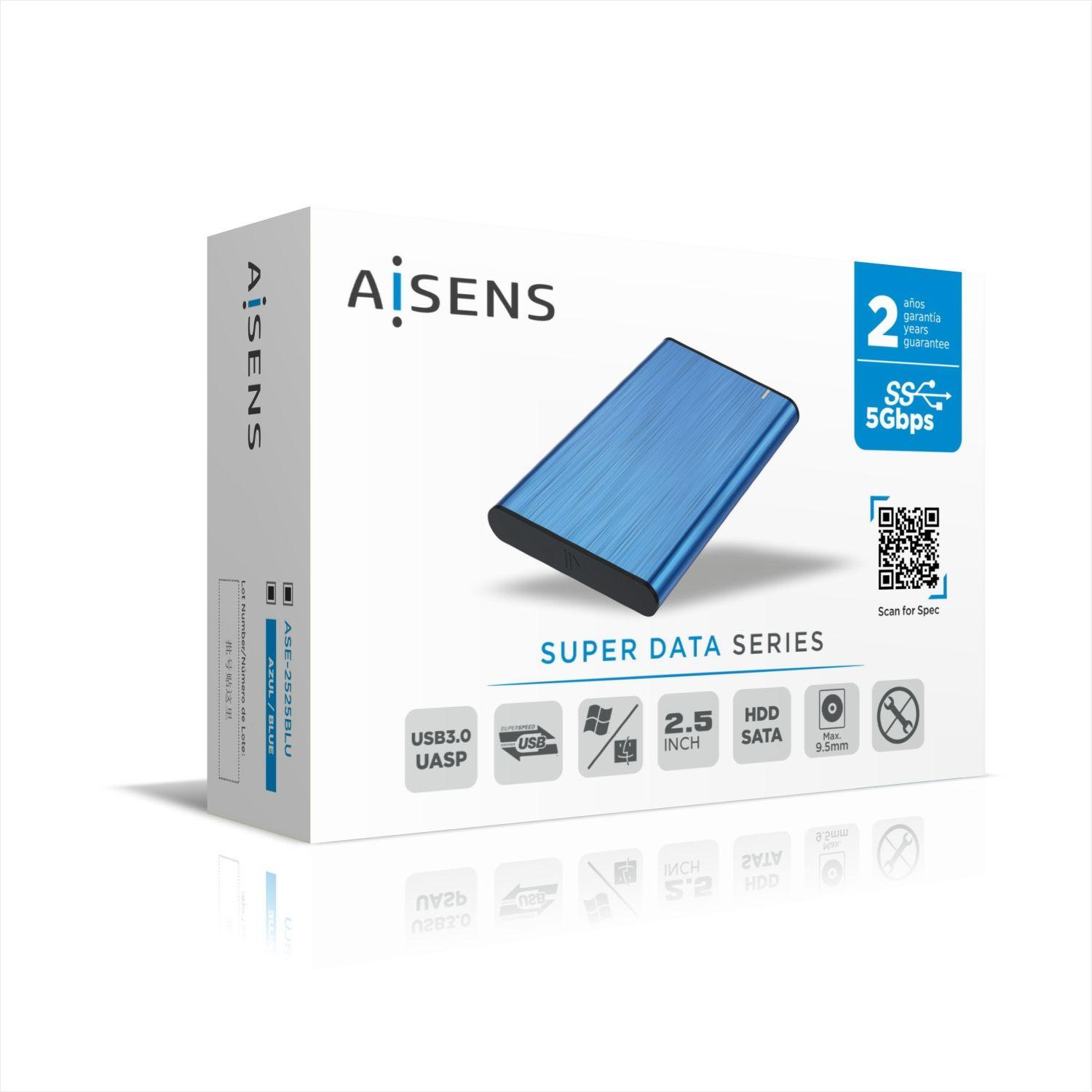 Caixa Externa AISENS ASE-2525BLU (2.5" - 4200 RPM / 5400 RPM / 7200 RPM - Azul), miniatura 3